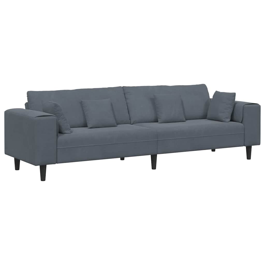 Καναπές Σκούρο Γκρι 250 x 77 x 76 εκ. Βελούδο