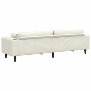 Καναπές με μαξιλάρι Κρεμ 250 x 77 x 76 εκ. Βελούδο - Pakobazaar
