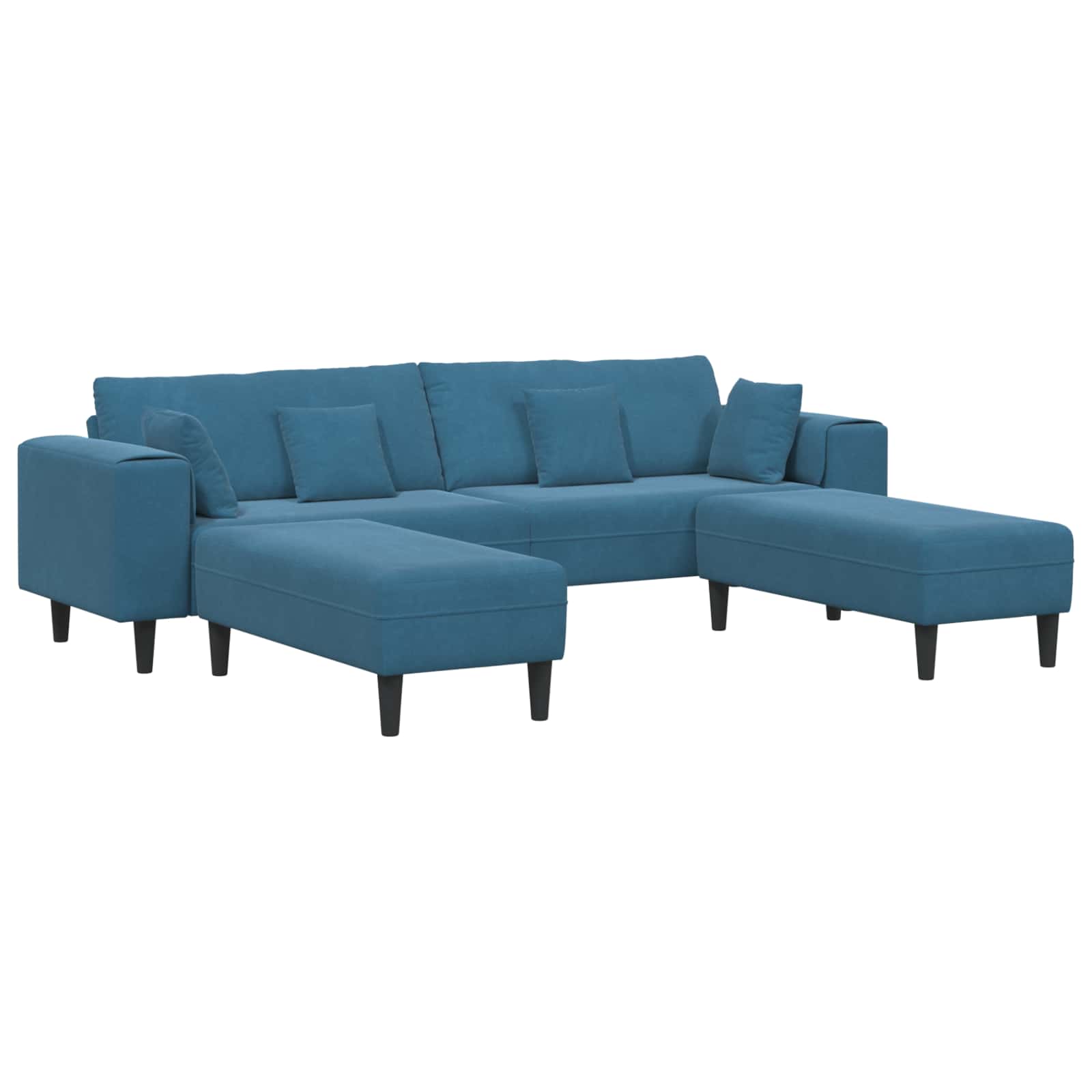 Καναπές 3 pcs Μπλε 250 x 188 x 76 εκ. Βελούδο