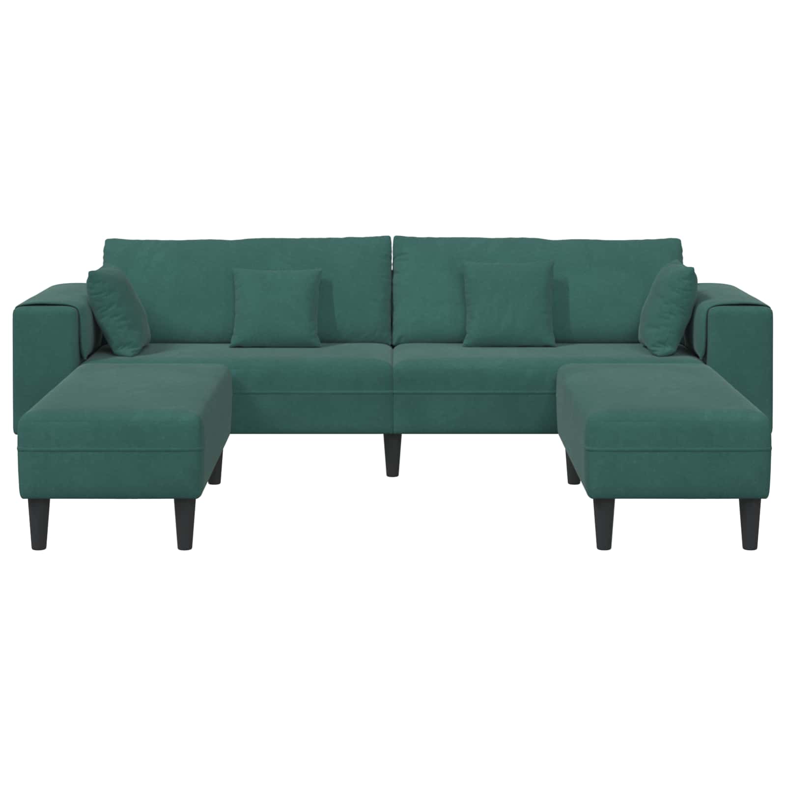 Καναπές 3 pcs Σκούρο Πράσινο 250 x 188 x 76 εκ. Βελούδο