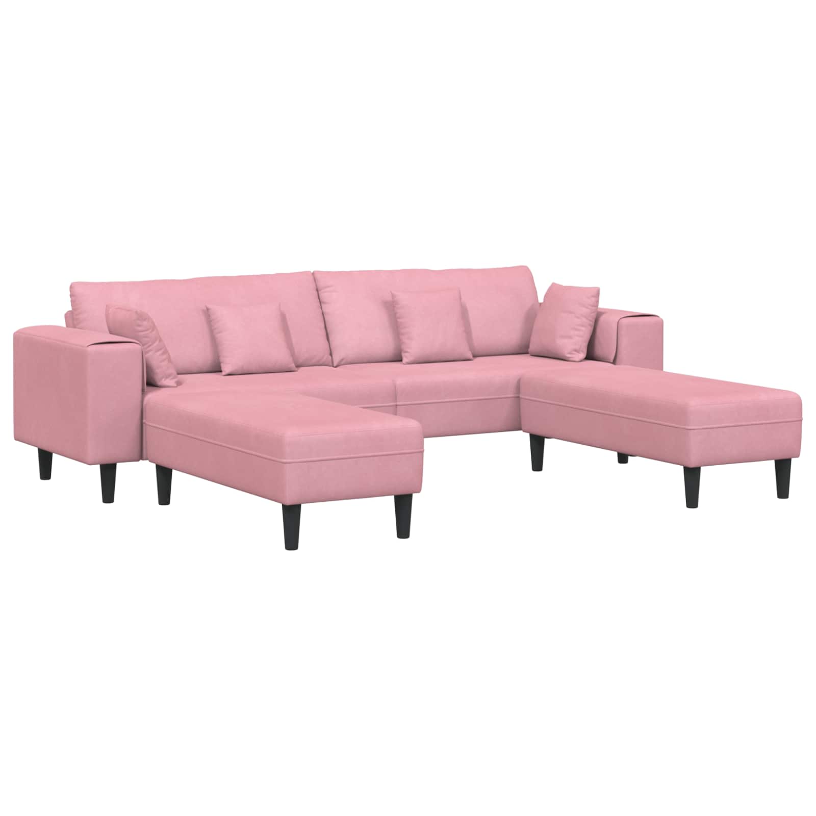 Καναπές 3 pcs Ροζ 250 x 188 x 76 εκ. Βελούδο - Pakobazaar