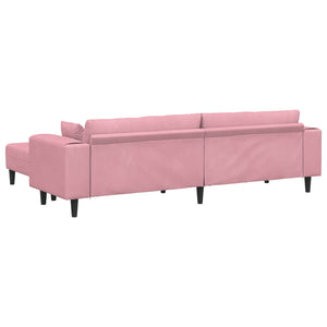 Καναπές 3 pcs Ροζ 250 x 188 x 76 εκ. Βελούδο - Pakobazaar