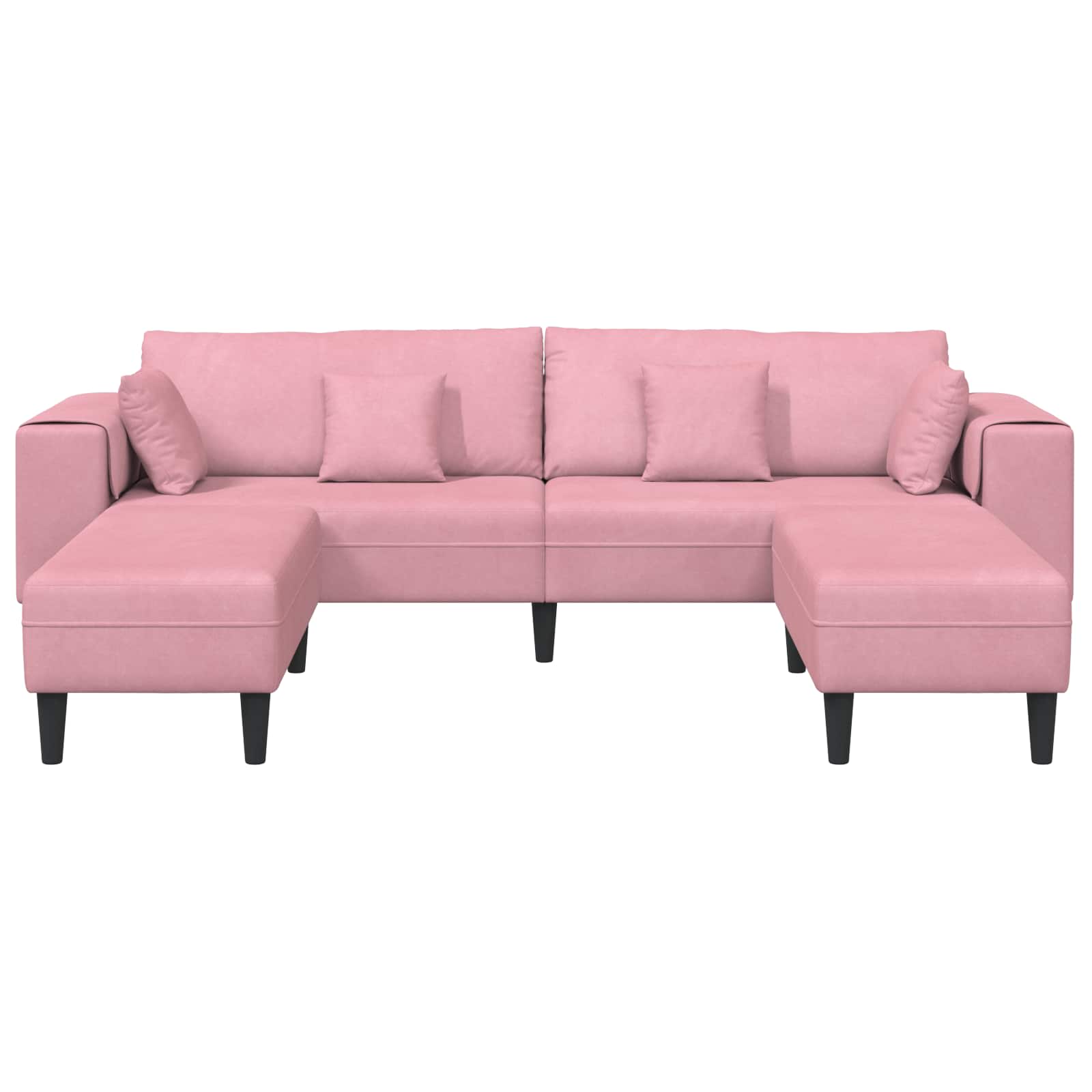 Καναπές 3 pcs Ροζ 250 x 188 x 76 εκ. Βελούδο - Pakobazaar