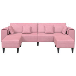 Καναπές 3 pcs Ροζ 250 x 188 x 76 εκ. Βελούδο - Pakobazaar