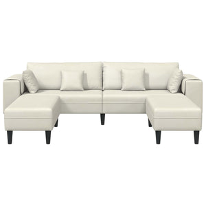 Καναπές 3 pcs Κρεμ 250 x 188 x 76 εκ. Βελούδο - Pakobazaar