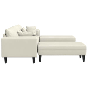 Καναπές 3 pcs Κρεμ 250 x 188 x 76 εκ. Βελούδο - Pakobazaar