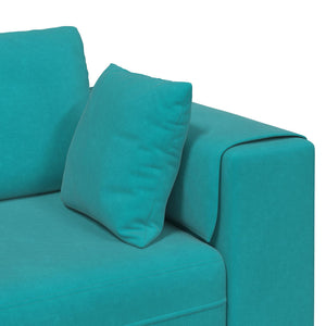 Καναπές 3 pcs Τιρκουάζ 250 x 188 x 76 εκ. Βελούδο - Pakobazaar