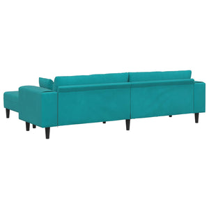 Καναπές 3 pcs Τιρκουάζ 250 x 188 x 76 εκ. Βελούδο - Pakobazaar
