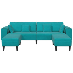 Καναπές 3 pcs Τιρκουάζ 250 x 188 x 76 εκ. Βελούδο - Pakobazaar