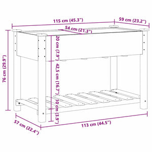 Γλάστρα Κήπου Μπεζ 115 x 59 x 76,5 εκ Στερεό Ξύλο Πεύκου - Pakobazaar