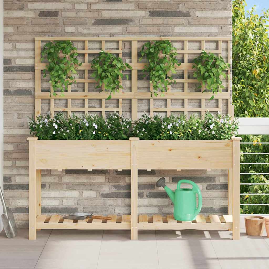 Γλάστρα Κήπου Μπεζ 161 x 46 x 152,5 εκ. Στερεό Ξύλο Πεύκου