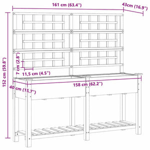 Γλάστρα Κήπου Μπεζ 161 x 46 x 152,5 εκ. Στερεό Ξύλο Πεύκου