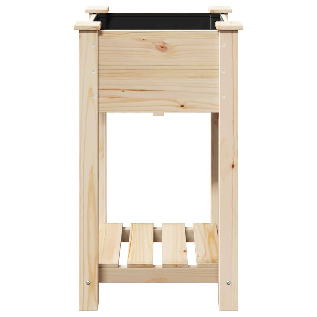 Γλάστρα Κήπου με ράφι Μπεζ 45 x 45 x 76,5 εκ Στερεό Ξύλο Πεύκου