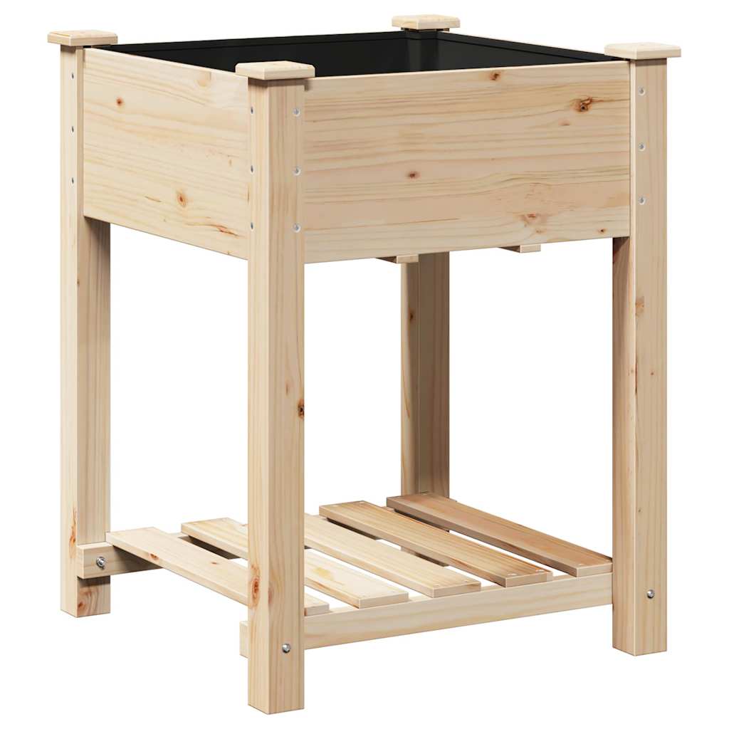 Γλάστρα Κήπου Μπεζ 60,5 x 60 x 76,5 εκ Στερεό Ξύλο Πεύκου