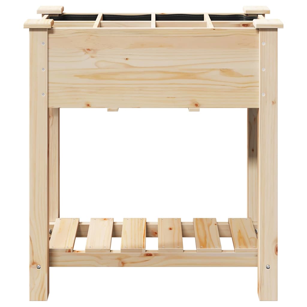 Γλάστρα Κήπου με ράφι Μπεζ 71 x 37 x 76,5 εκ Στερεό Ξύλο Πεύκου