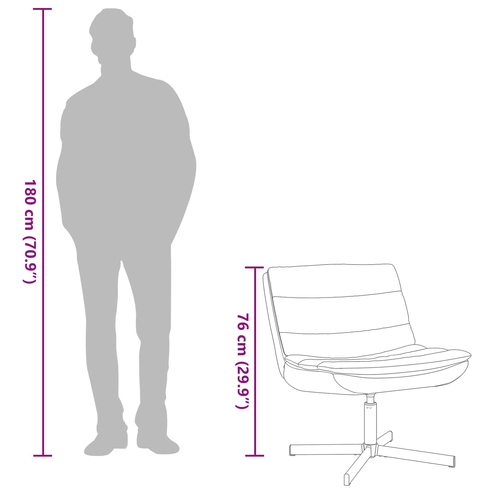 Περιστρεφόμενη καρέκλα Μαύρο 63 x 75 x 76 εκ Αντίκα PU - Pakobazaar