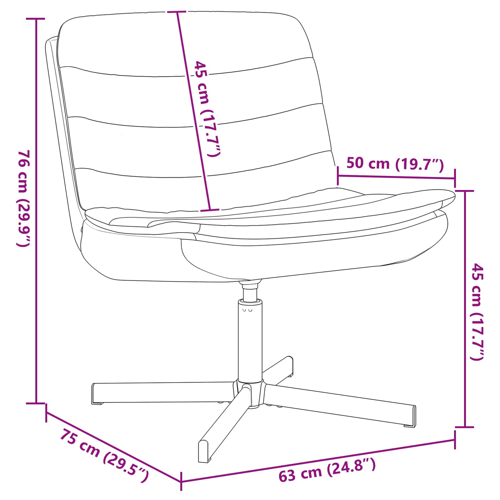 Περιστρεφόμενη καρέκλα Σκούρο Πράσινο 63 x 75 x 76 εκ ύφασμα