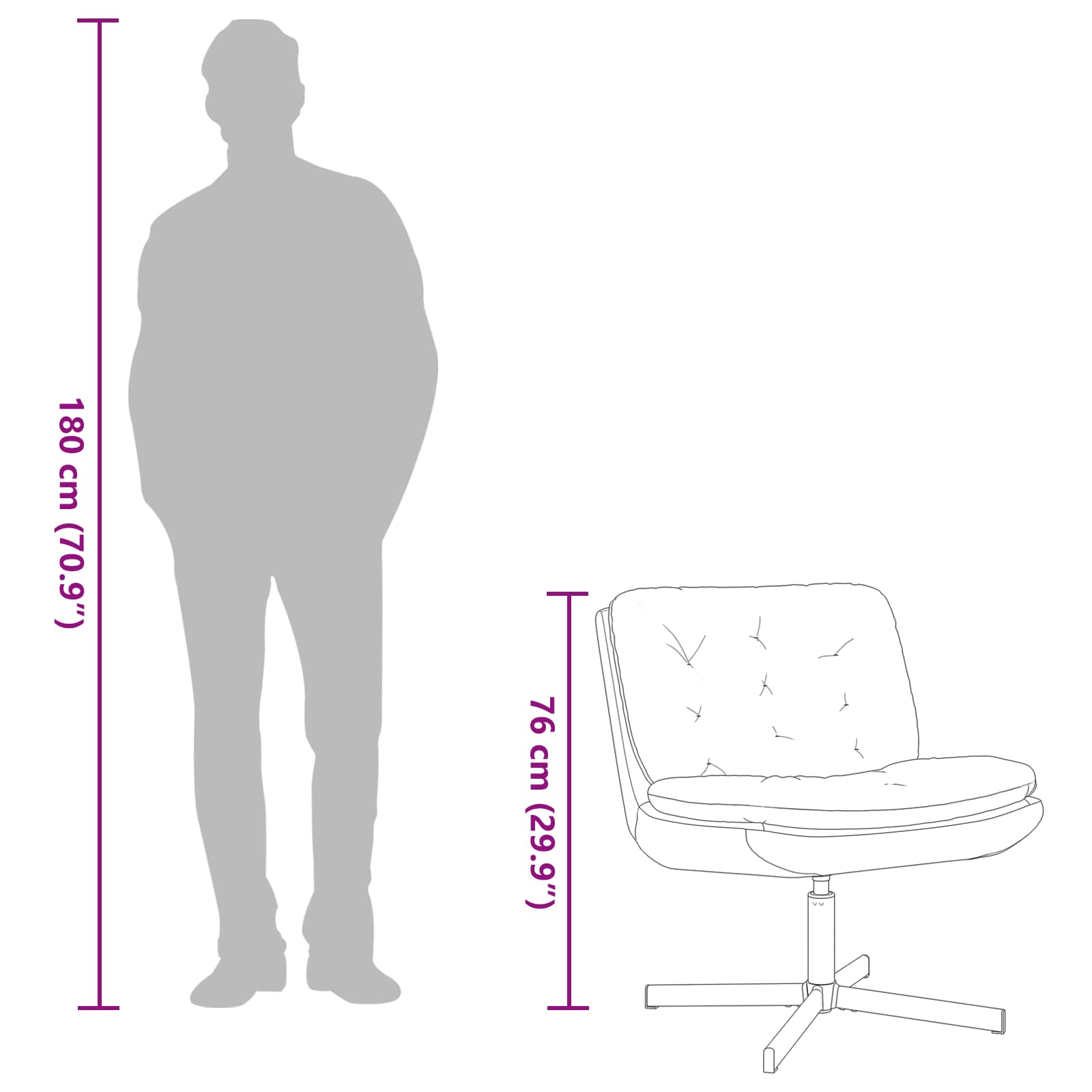 Γυριστή Χαλαρωτική Καρέκλα Μπλε 63 x 75 x 76 εκ Βελούδο