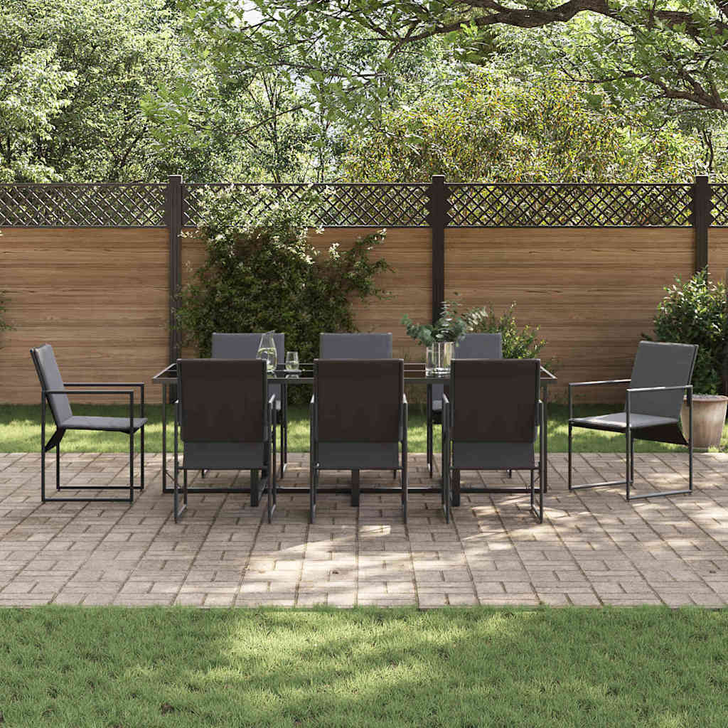 Σέτ φαγητού για κήπο 9 pcs Μαύρο Ατσάλι