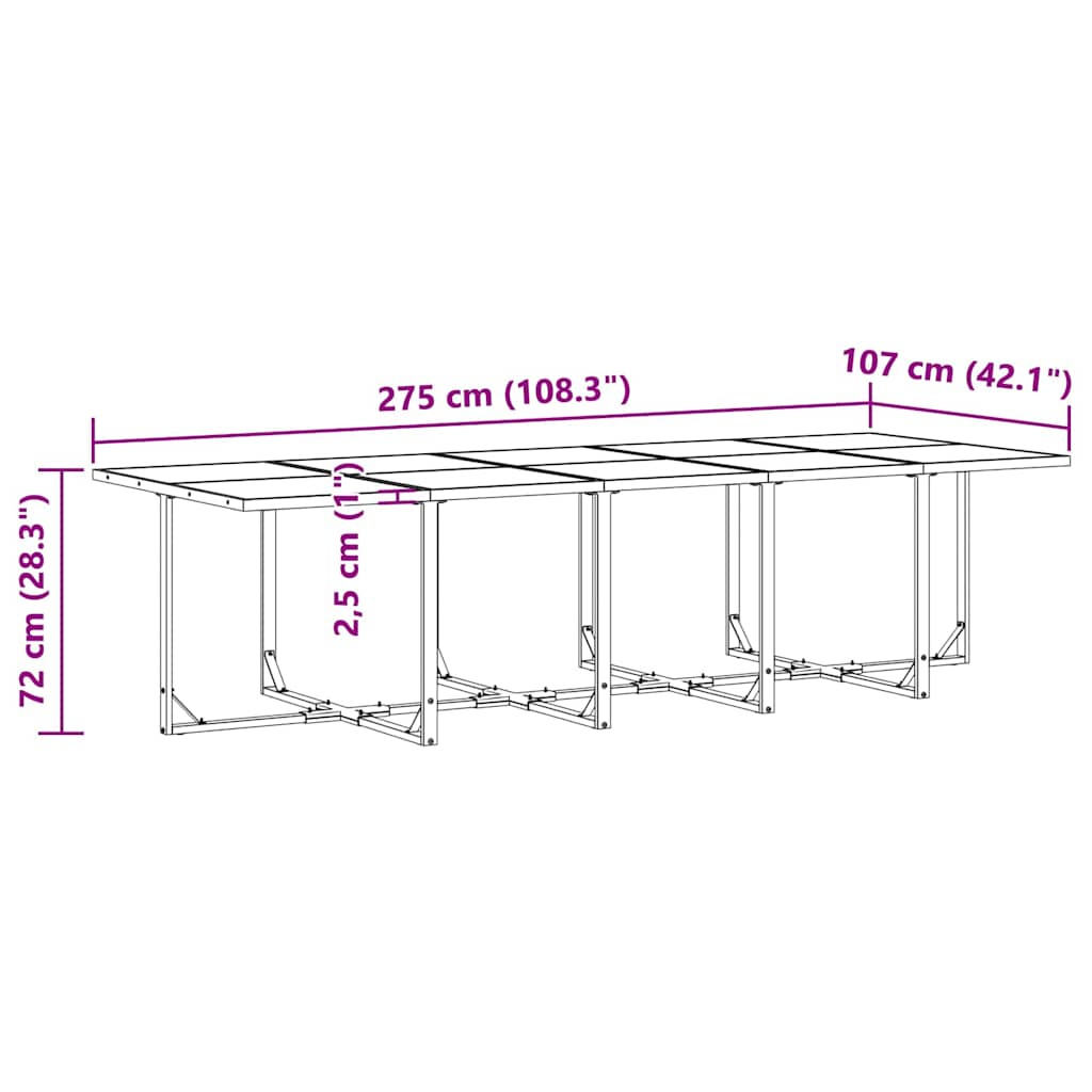 Σέτ φαγητού για κήπο 11 pcs Μαύρο Ατσάλι