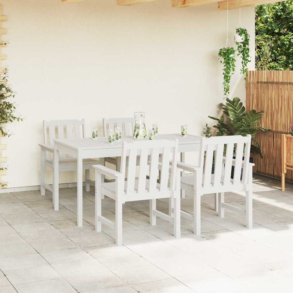 Καρέκλα Κήπου 4 pcs Λευκό 65.5 x 59 x 88 εκ Πολυαιθυλένιο