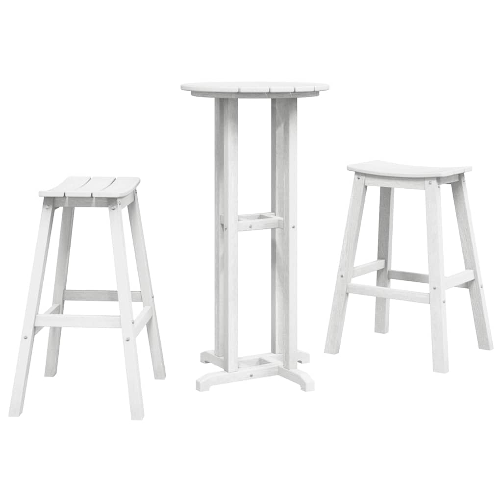 Σετ Μπαρ Κήπου 3 pcs Λευκό HDPE