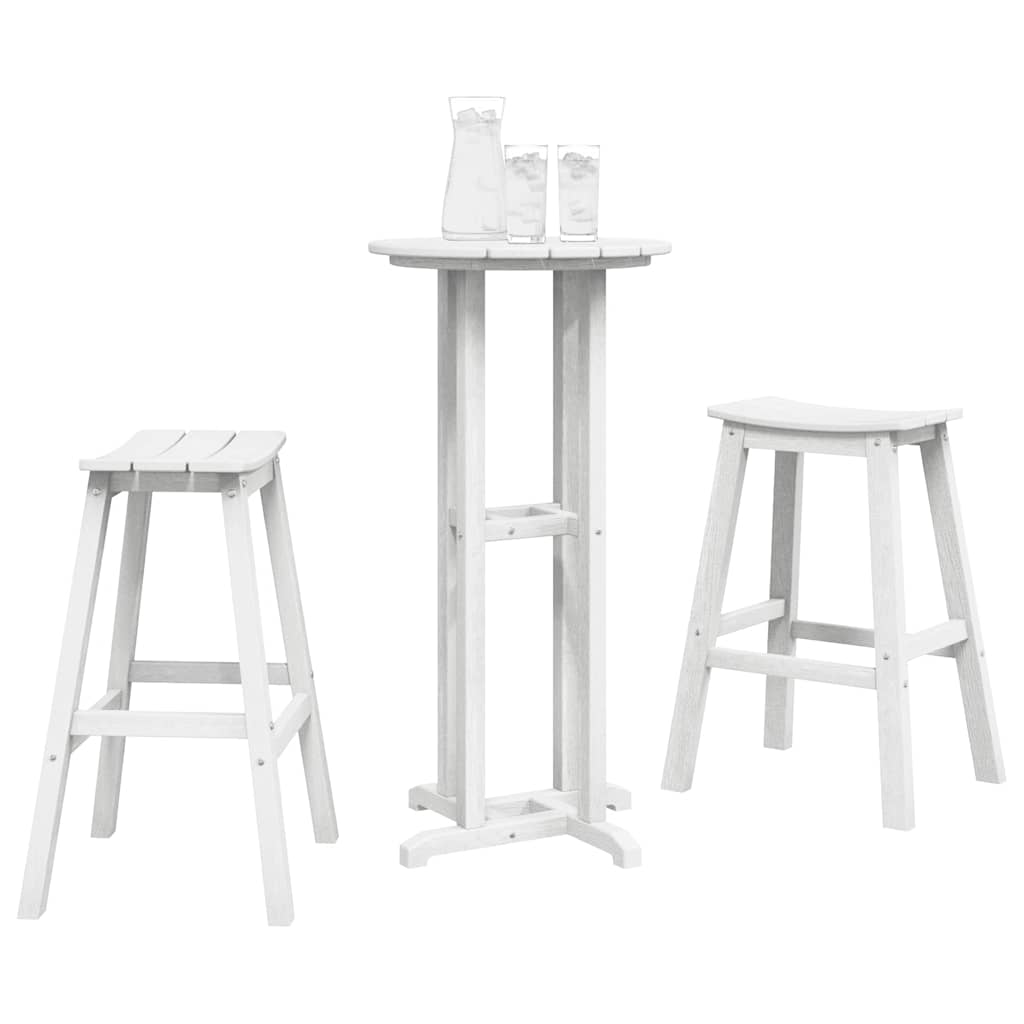 Σετ Μπαρ Κήπου 3 pcs Λευκό HDPE