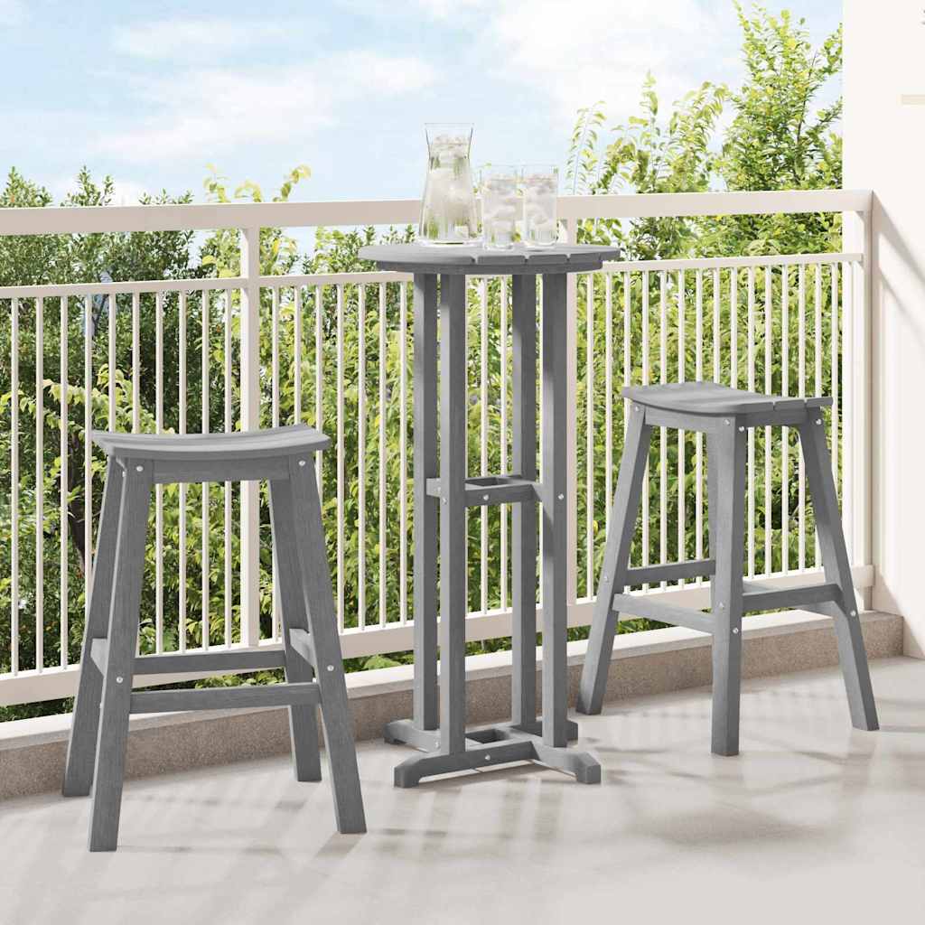 Σετ Μπαρ Κήπου 3 pcs Ανοιχτό γκρι HDPE
