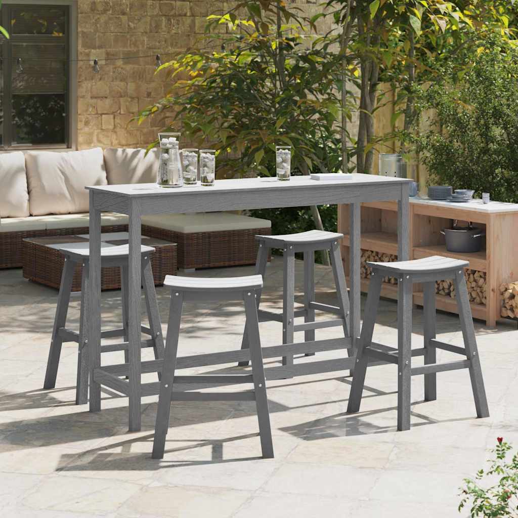 Σετ Μπαρ Κήπου 4 pcs Ανοιχτό γκρι HDPE