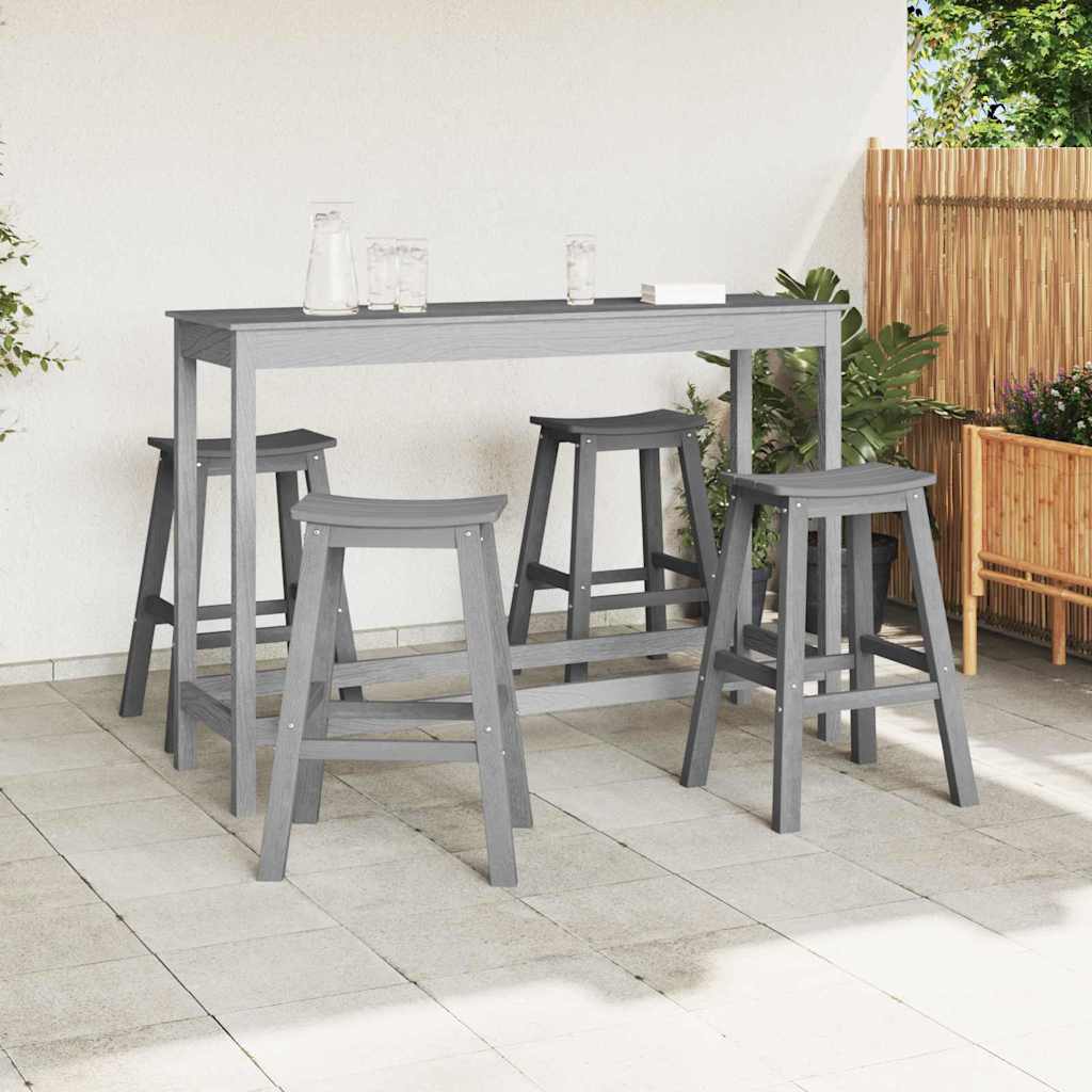 Σετ Μπαρ Κήπου 4 pcs Ανοιχτό γκρι HDPE