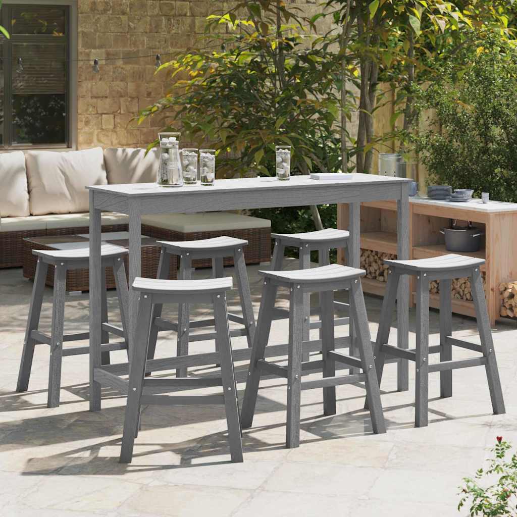 Σετ Μπαρ Κήπου 6 pcs Ανοιχτό γκρι HDPE