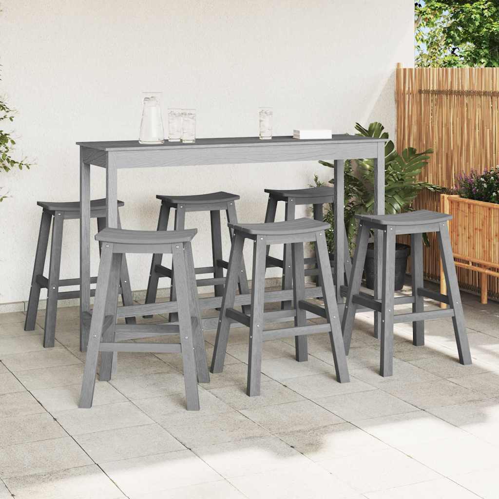 Σετ Μπαρ Κήπου 6 pcs Ανοιχτό γκρι HDPE