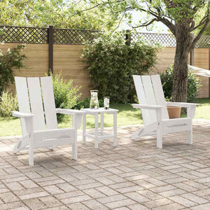 Καρέκλα Κήπου 3 pcs Λευκό 80.5 x 74.5 x 92 εκ Πολυαιθυλένιο - Pakobazaar