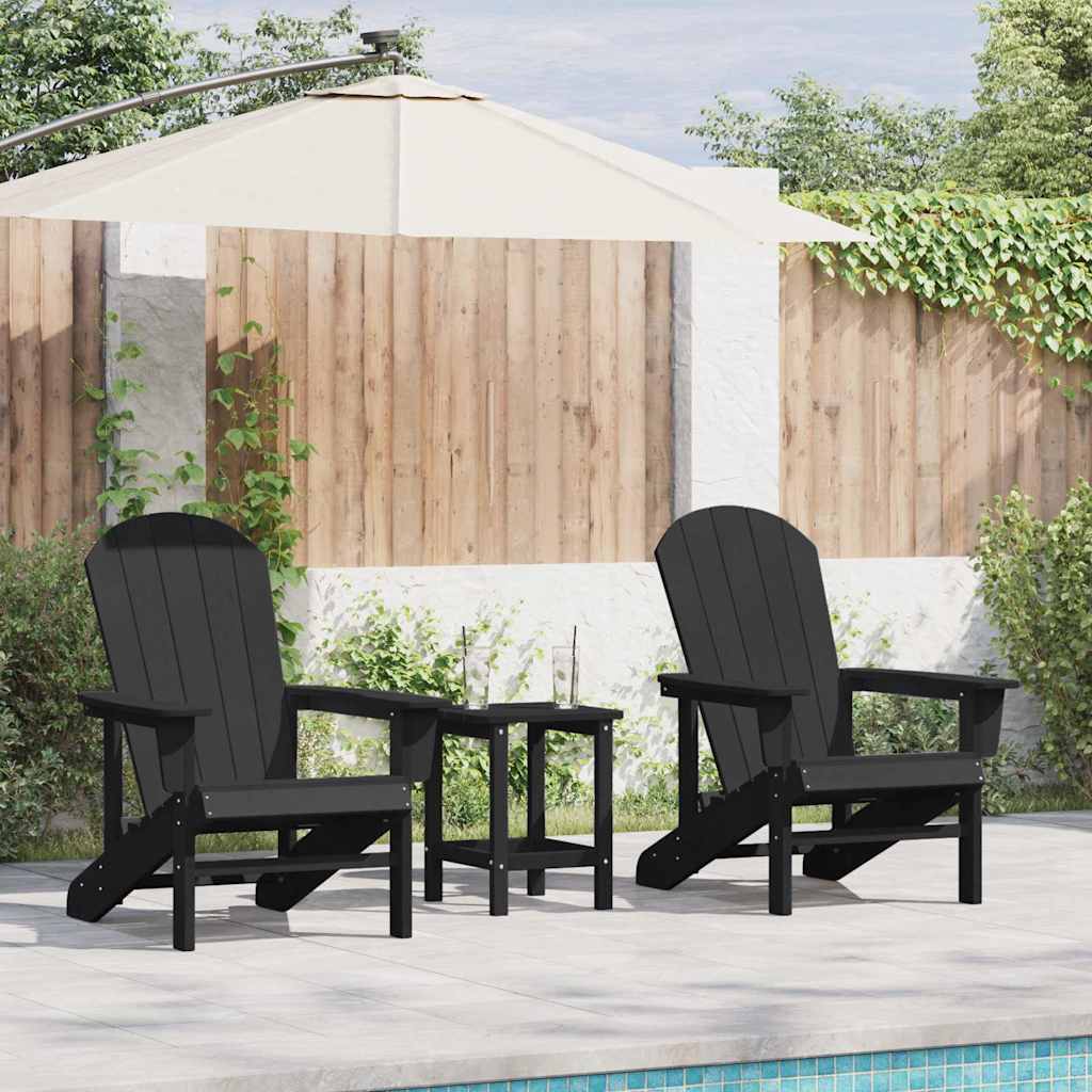 Καρέκλα Κήπου 2 pcs Μαύρο 82 x 74 x 92 εκ. Πολυαιθυλένιο - Pakobazaar