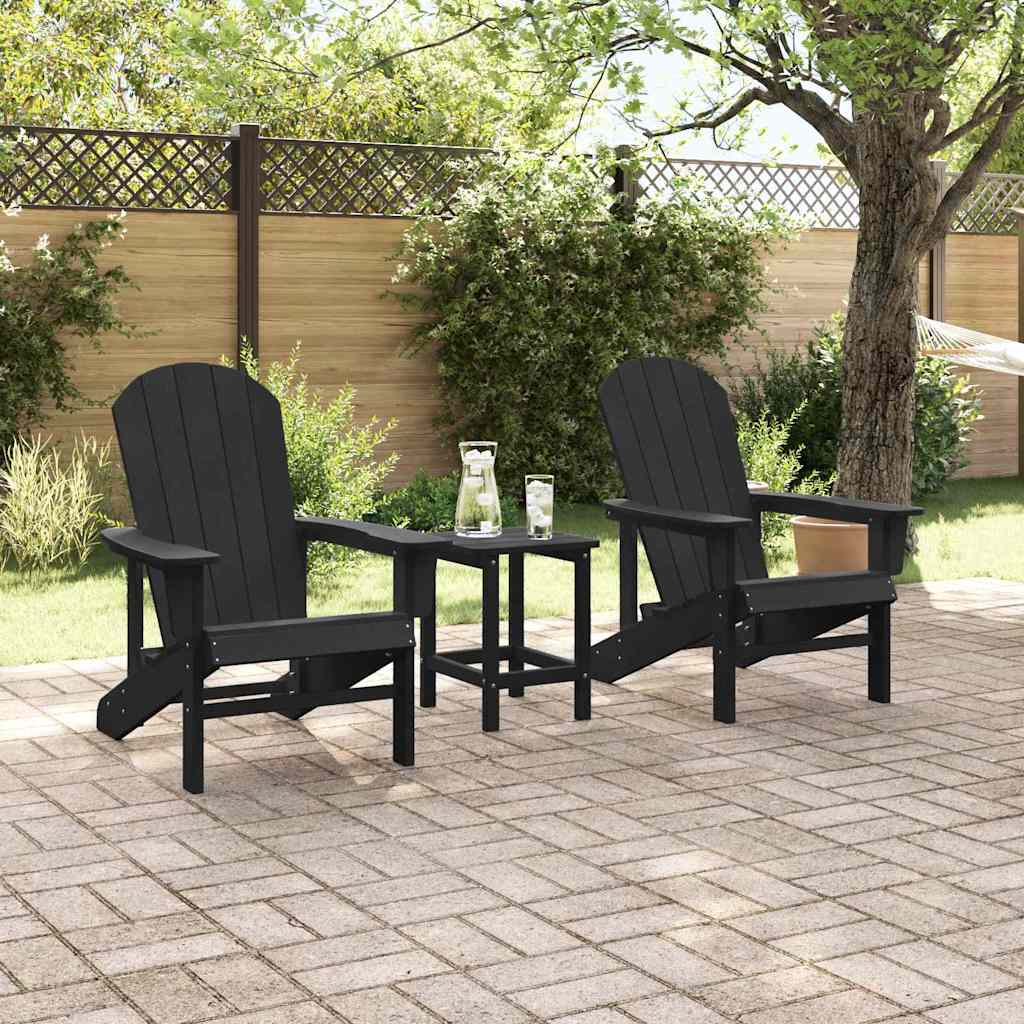 Καρέκλα Κήπου 2 pcs Μαύρο 82 x 74 x 92 εκ. Πολυαιθυλένιο - Pakobazaar