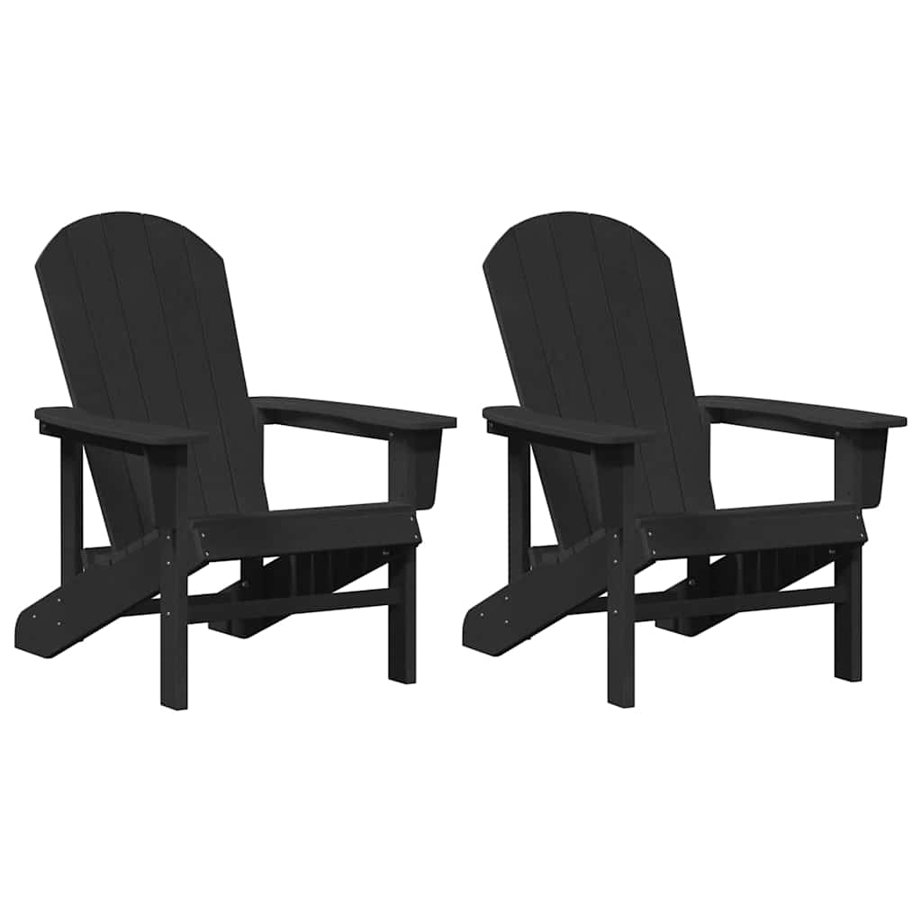 Καρέκλα Κήπου 2 pcs Μαύρο 82 x 74 x 92 εκ. Πολυαιθυλένιο - Pakobazaar