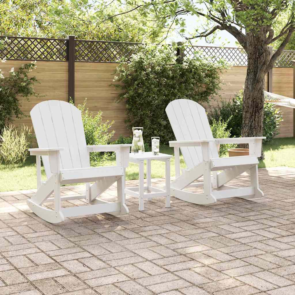 Καρέκλες Ροκάντας Adirondack 2 pcs Λευκό HDPE