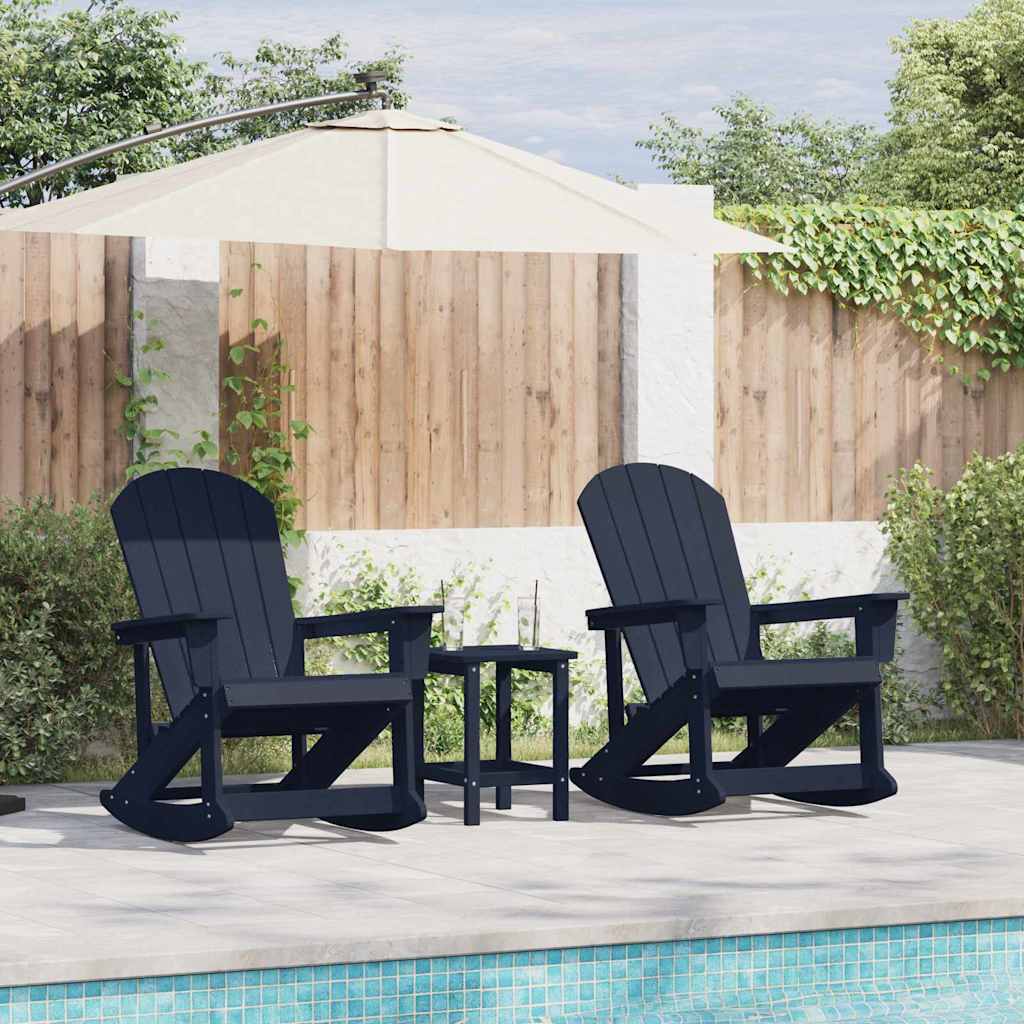 Καρέκλες Ροκάντας Adirondack 2 pcs Σκούρο μπλε HDPE