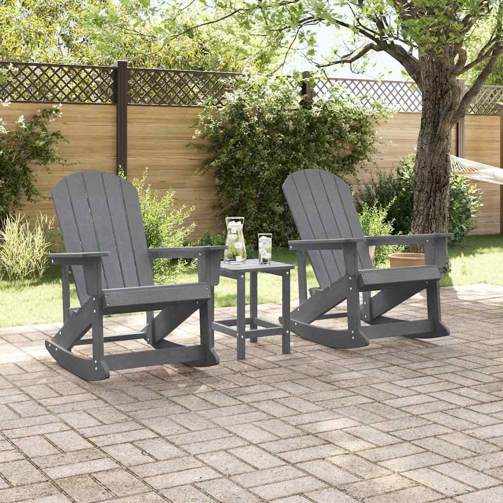 Καρέκλες Ροκάντας Adirondack 2 pcs Ανοιχτό γκρι HDPE