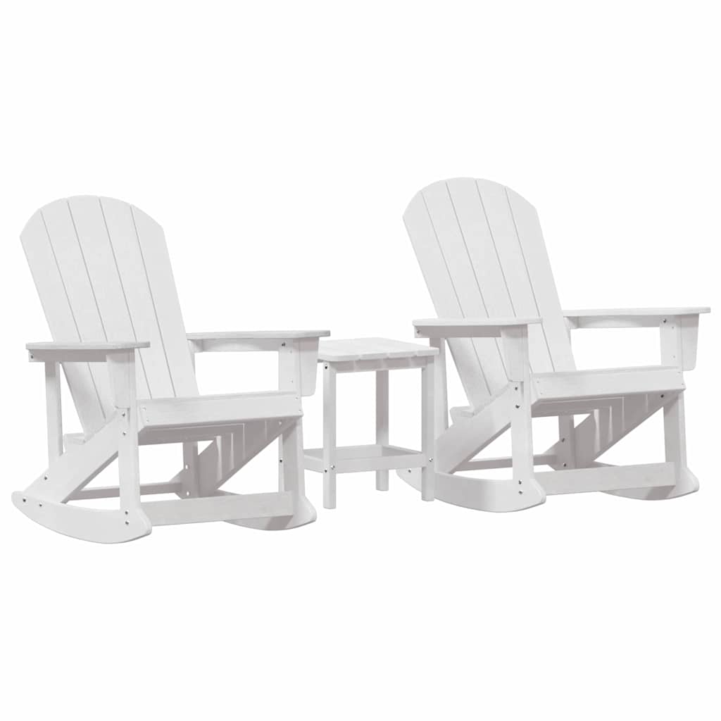 Σετ Ξαπλώστρας Κήπου 3 pcs Λευκό HDPE - Pakobazaar