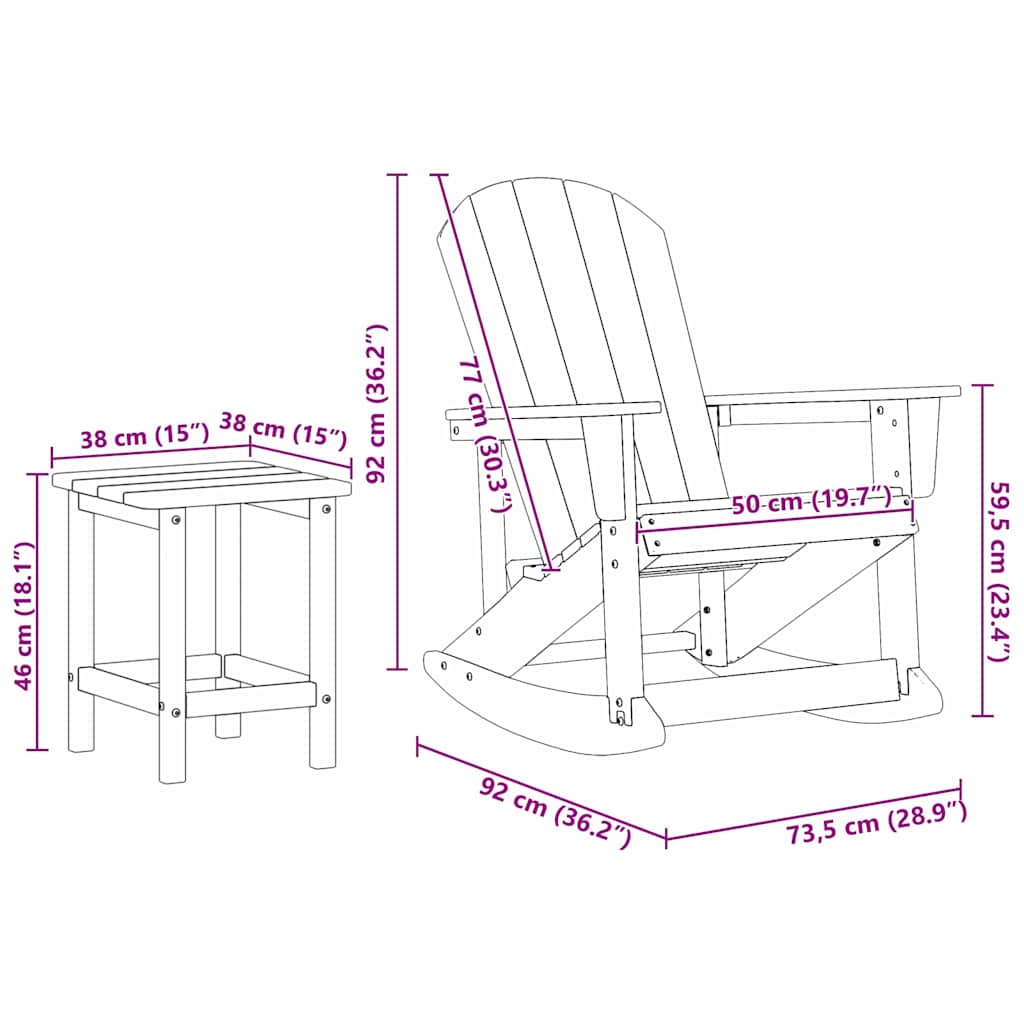 Σετ Ξαπλώστρας Κήπου 3 pcs Σκούρο μπλε HDPE