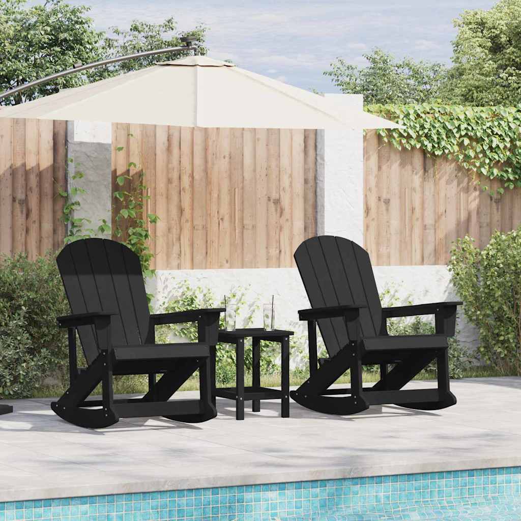 Σετ Ξαπλώστρας Κήπου 3 pcs Μαύρο HDPE