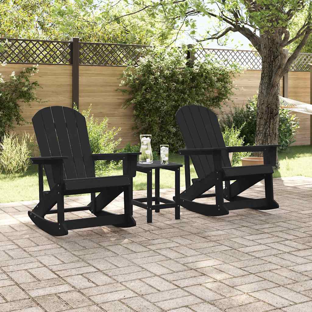Σετ Ξαπλώστρας Κήπου 3 pcs Μαύρο HDPE