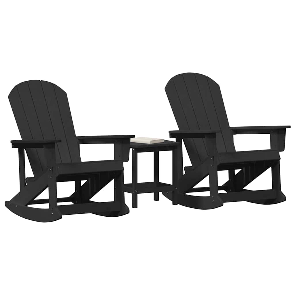 Σετ Ξαπλώστρας Κήπου 3 pcs Μαύρο HDPE