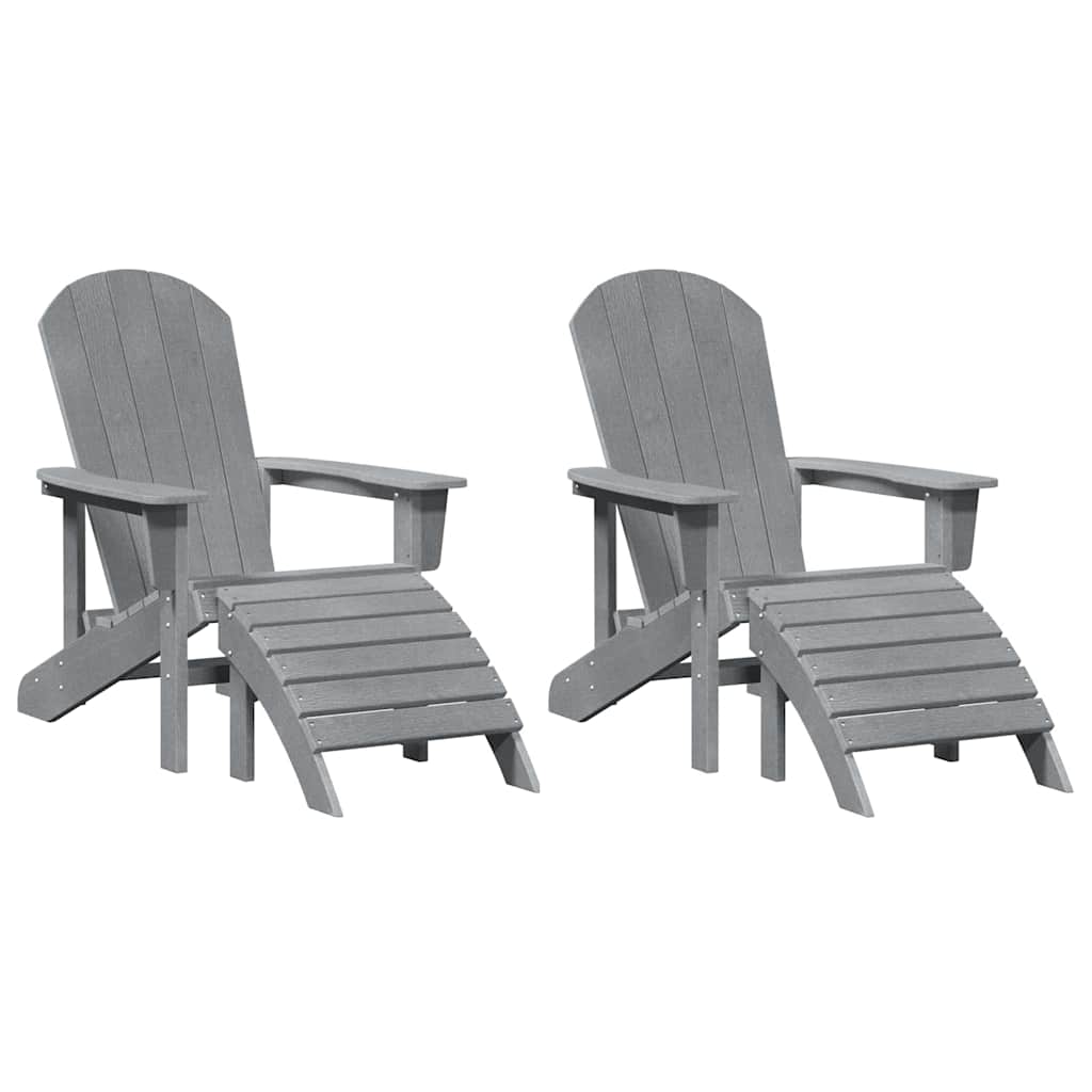 Καρέκλα Κήπου 2 pcs Ανοιχτό γκρι 83 x 74 x 92 εκ Πολυαιθυλένιο - Pakobazaar