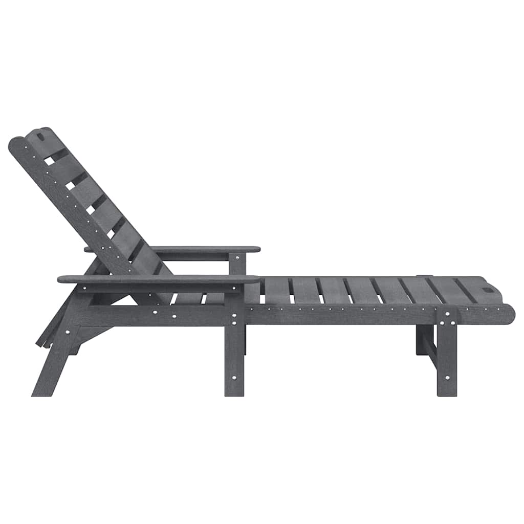 Ξαπλώστρα 2 pcs Ανοιχτό γκρι 195,5 x 53 x 98,5 εκ Πολυαιθυλένιο