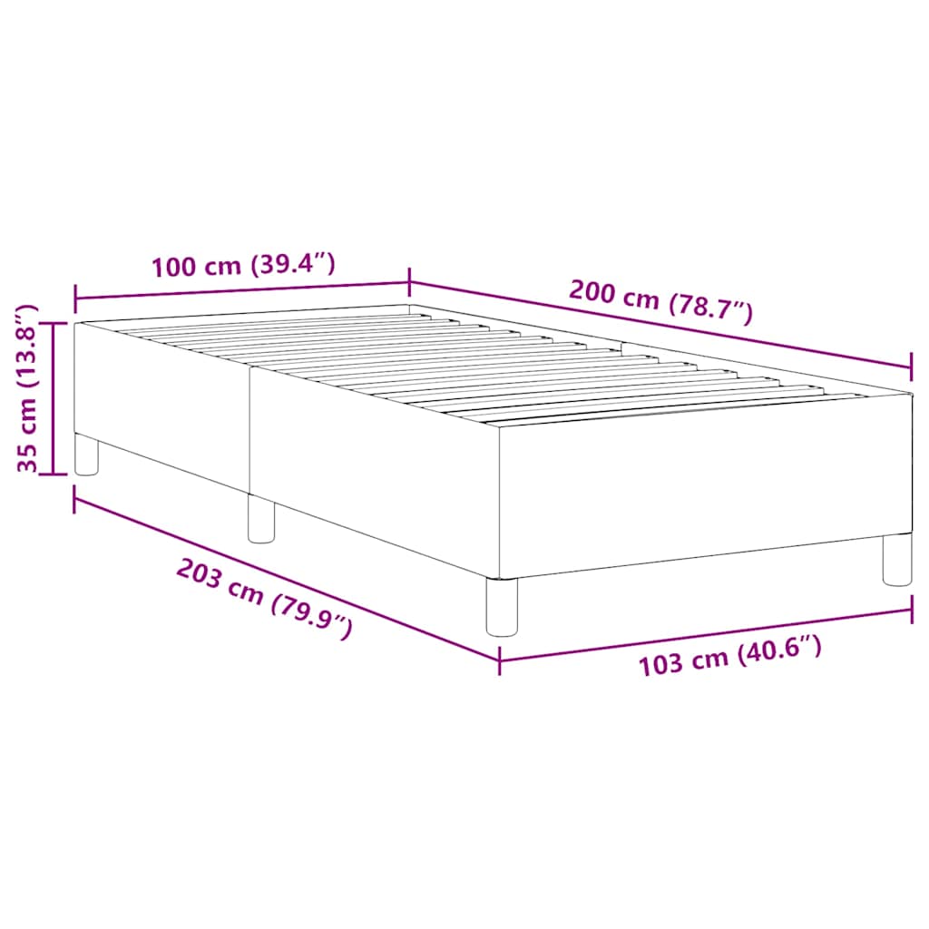 Κρεβάτι με ελατήρια Μπλε 100 x 200 cm Υφασμάτινο Κορντουρά - Pakobazaar