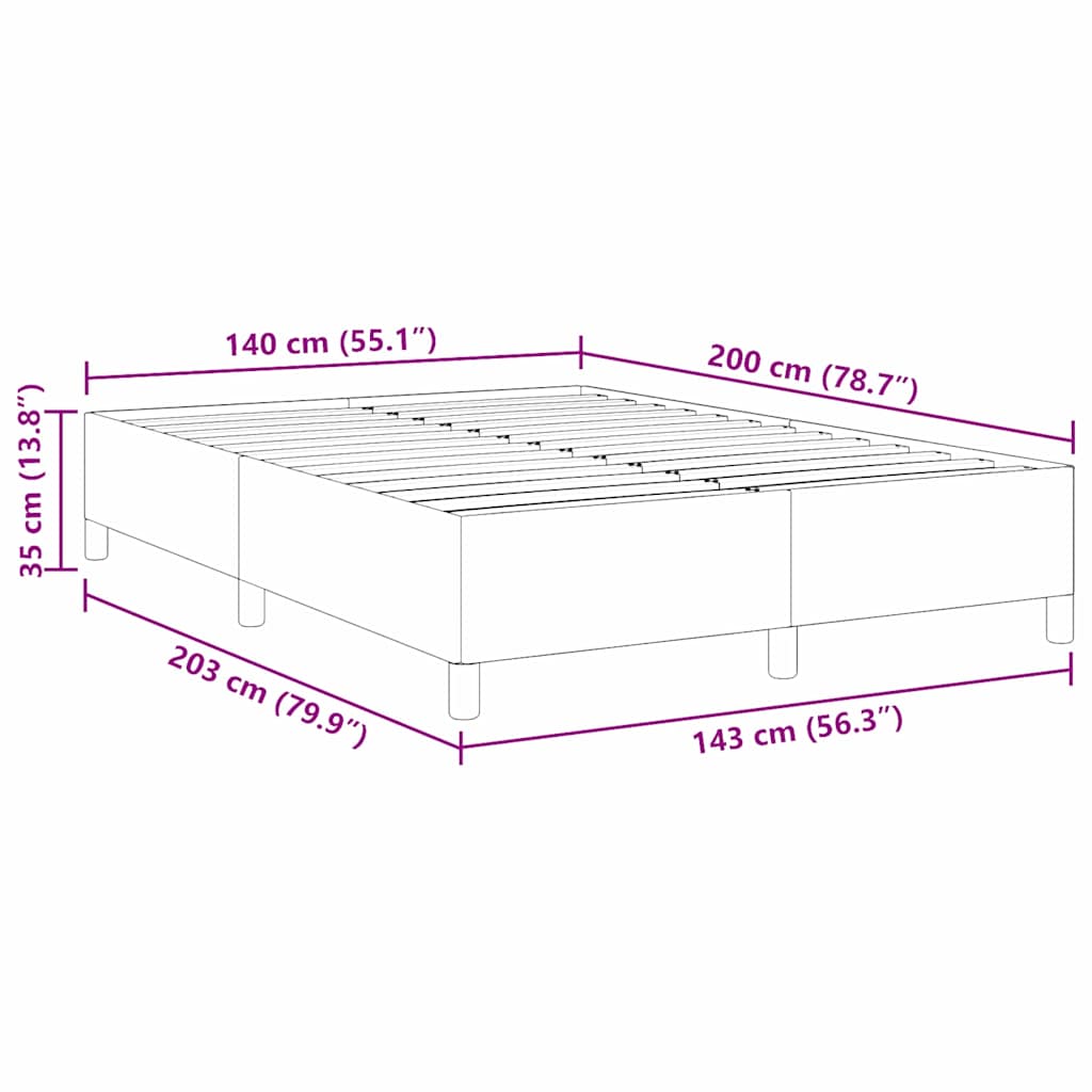 Κρεβάτι με ελατήρια Κρεμ 140 x 200 cm Υφασμάτινο Κορντουρά - Pakobazaar