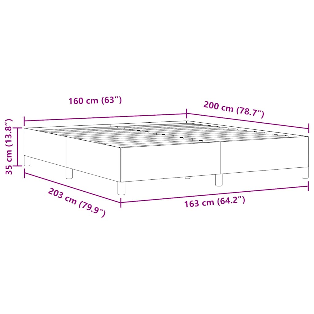 Κρεβάτι με ελατήρια Σκούρο Γκρι 160 x 200 cm - Pakobazaar