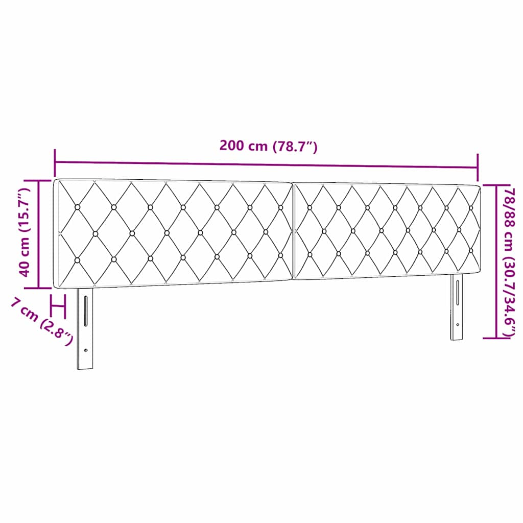 Κεφαλάρι Σκούρο Γκρι 200 cm Βελούδο